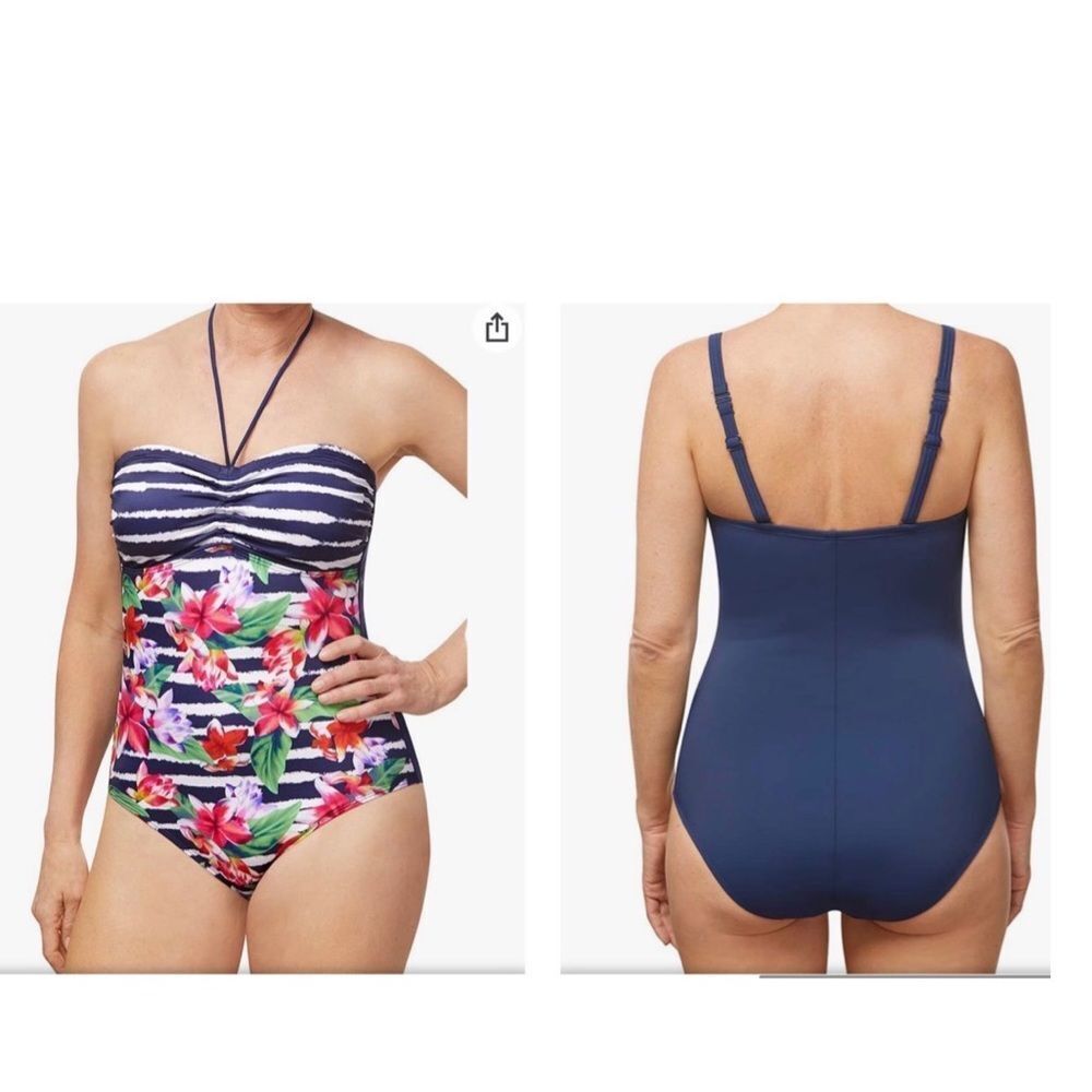 Amoena One-Piece Bandeau Pocketed Mastectomy Swimsuit